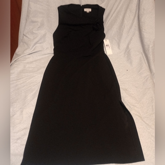 Calvin Klein women's Asymmetric-Neck Sleeveless Sheath Dress - Picture 2 of 8